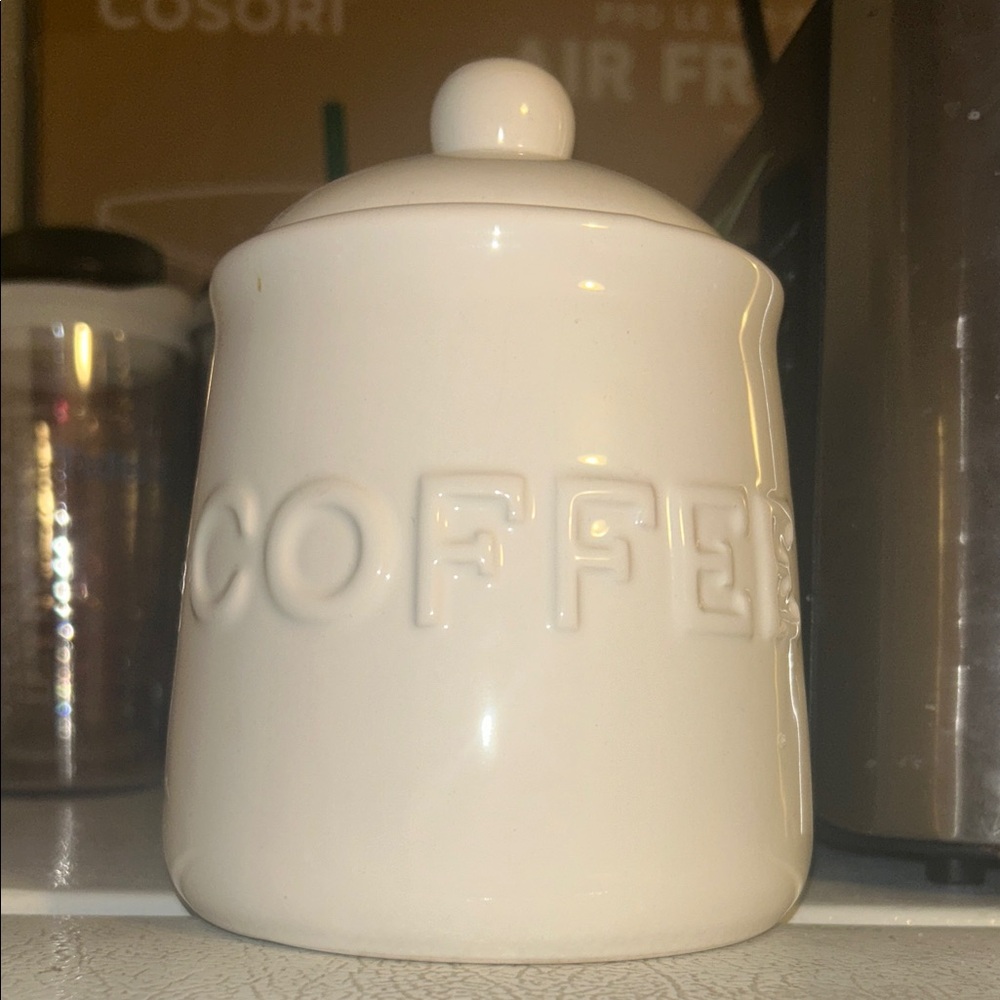 White Ceramic Coffee Canister